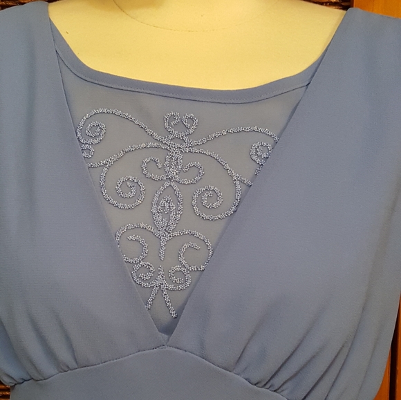 Periwinkle Beaded Dress - Picture 2 of 10